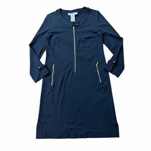 Gerard Darel Navy Blue Dress with Zippers
